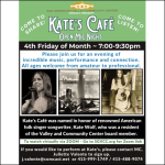 Kate's Cafe — a Monthly Open Mic Night — 4th Friday of Month